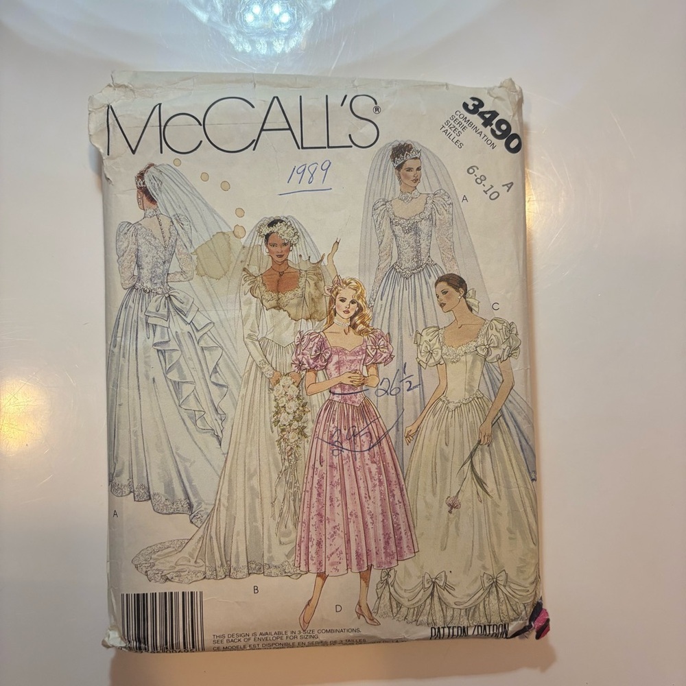 McCall's Women's Wedding Dress Pattern - Pre-cut